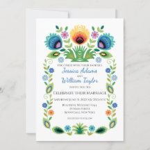 Poolse Folk Bloemen Lavendel en Geel