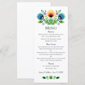 Poolse Folk Bloemen Lavendel en Geel Menu (Voorkant / Achterkant)
