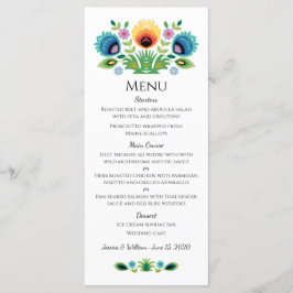 Poolse Folk Bloemen Lavendel en Geel Menu
