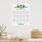 Poolse Folk Bloemen Lavendel en Geel Poster (Keuken)