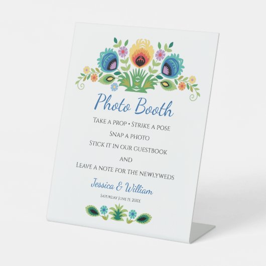 Poolse Folk Bloemen Lavendel en Geel Reclamebord Met Voetstuk (Voorkant)