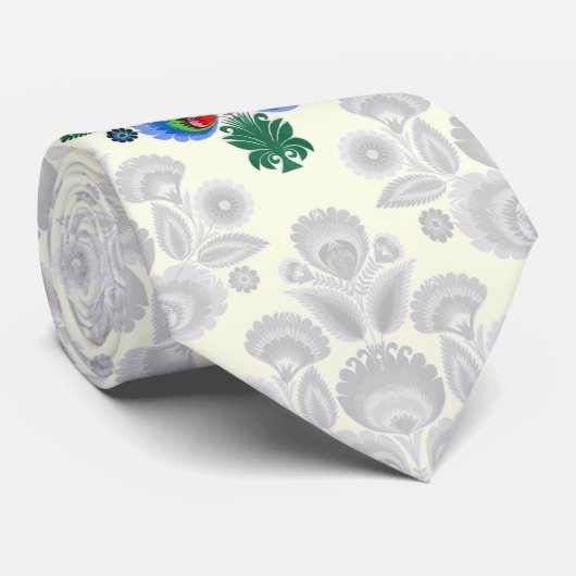 Poolse Folk Flowers 2 Stropdas (Opgerold)