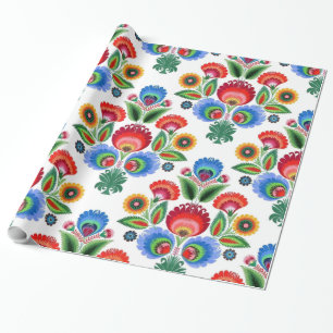 Poolse Folk Flowers Cadeaupapier