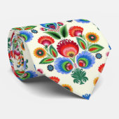 Poolse Folk Flowers Stropdas (Opgerold)