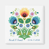 Poolse Folk Flowers Yellow Lavender magnet (Voorkant)