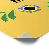 Poolse folk met decoratieve bloemen en cokerels poster (Hoek)