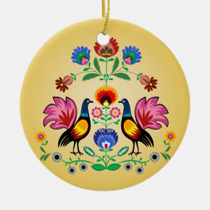 Poolse folk met decoratieve karbonade keramisch ornament