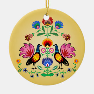Poolse folk met decoratieve karbonade keramisch ornament