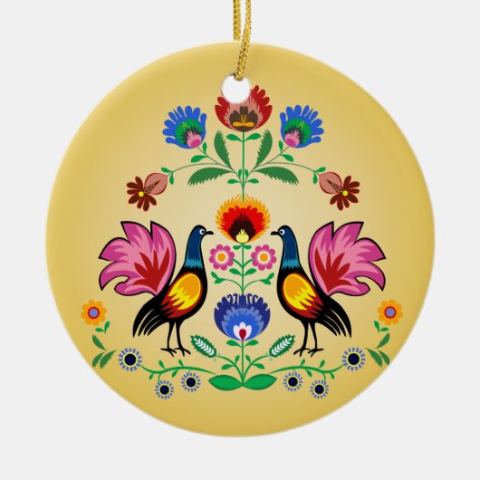 Poolse folk met decoratieve karbonade keramisch ornament (Voorkant)