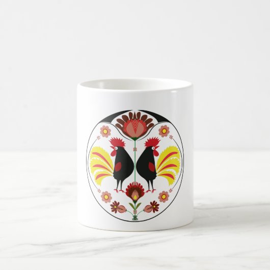 Poolse folk met decoratieve roosters, Mok (Center)