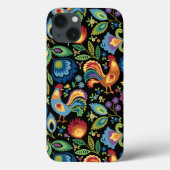 Poolse Folk Roosters iPhone Case (Achterkant)