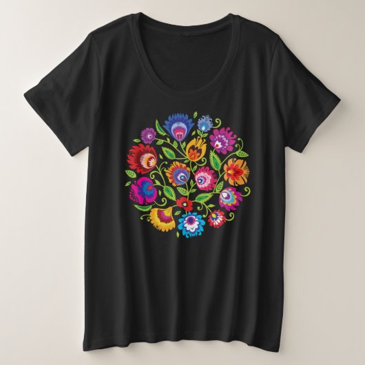 Poolse folklore cirkel  grote maat t-shirt (Design voorkant)