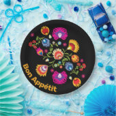 Poolse folklore met roze bloemen papieren bordje (Feest)