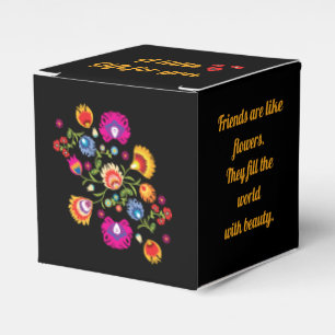 Poolse folklore met roze bloemetjes Fa Bedankdoosjes