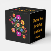 Poolse folklore met roze bloemetjes Fa Bedankdoosjes (Achterkant)