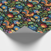 Poolse folkroosters cadeaupapier (Hoek)