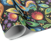 Poolse folkroosters cadeaupapier (Rol Hoek)