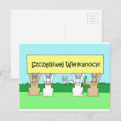 Poolse Gelukkige Pasen, de Konijntjes van de Feestdagenkaart (Voorkant / Achterkant)