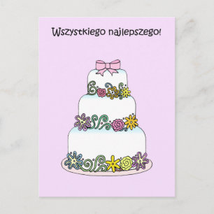 Poolse gelukkige verjaardag Wszystkiego Najlepszeg Briefkaart