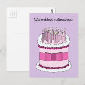 Poolse gelukkige verjaardag Wszystkiego Najlepszeg Briefkaart (Voorkant / Achterkant)