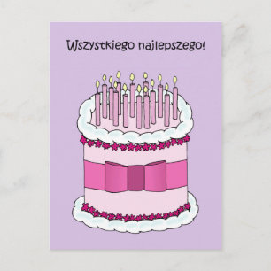 Poolse gelukkige verjaardag Wszystkiego Najlepszeg Briefkaart