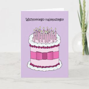 Poolse gelukkige verjaardag Wszystkiego Najlepszeg Kaart