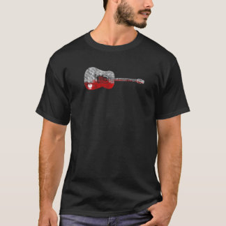 Poolse gitaarmuziek Vlag van Polen Gitaar T-shirt
