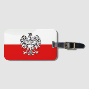 Poolse glanzende vlag bagagelabel