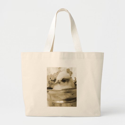 Poolse griet in Sepia Grote Tote Bag (Voorkant)