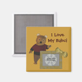 Poolse grootmoeder houdt van mijn Babci Cute Beer  Magneet (Voorkant / Achterkant)