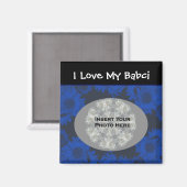 Poolse grootmoeder houdt van mijn baby Floral Magn Magneet (Voorkant / Achterkant)