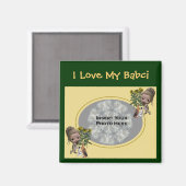 Poolse grootmoeder liefde mijn babci Puppies foto Magneet (Voorkant / Achterkant)