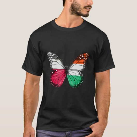 Poolse Hongaarse Vlag Vlinder T-shirt (Voorkant)