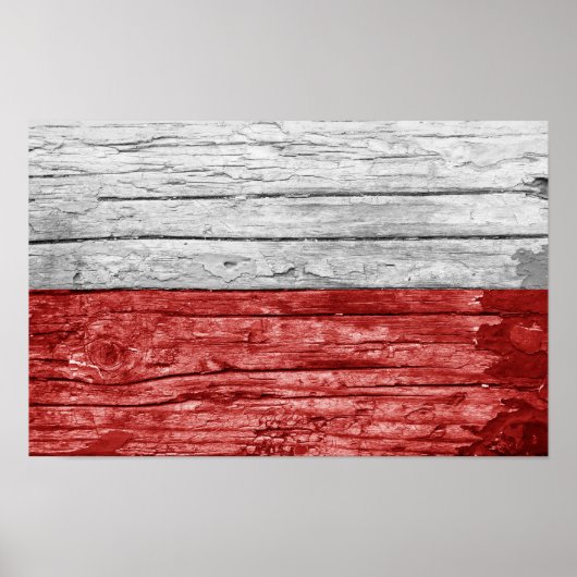 Poolse houten vlag poster (Voorkant)