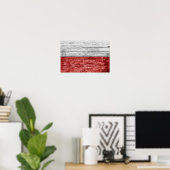 Poolse houten vlag poster (Thuiskantoor)