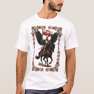 Poolse Huzaar Folk Frame Kunst T-shirt
