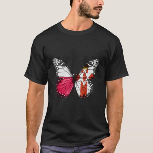 Poolse Ierse Vlag Vlinder T-shirt (Voorkant)