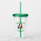 Poolse Ierse vlaggen Shamrock gepersonaliseerd Acryl Drinkbeker (Voorkant)