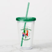 Poolse Ierse vlaggen Shamrock gepersonaliseerd Acryl Drinkbeker (Achterkant)
