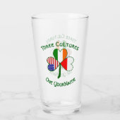 Poolse Ierse vlaggen Shamrock gepersonaliseerd Glas (Achterkant)