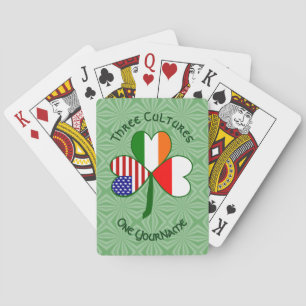 Poolse Ierse vlaggen Shamrock gepersonaliseerd Pokerkaarten