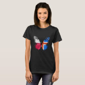 Poolse IJslandse Vlag Vlinder T-shirt (Voorkant volledig)