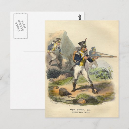 Poolse infanterie briefkaart (Voorkant / Achterkant)