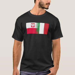 Poolse Italiaanse vlag Half Poolse Half Italiaanse T-shirt
