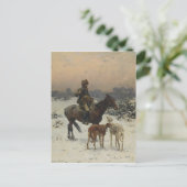 Poolse jager op Horseback Briefkaart (Staand voorkant)