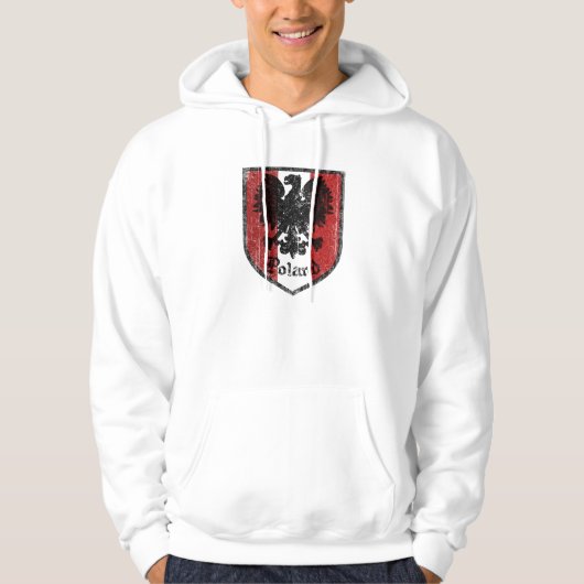Poolse jasje over wapenvlag hoodie (Voorkant)