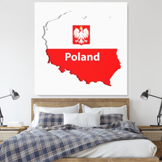 Poolse kaart canvas afdruk (Insitu (Slaapkamer))