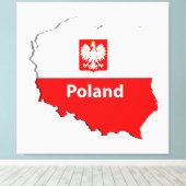 Poolse kaart canvas afdruk (Insitu (Houten vloer))