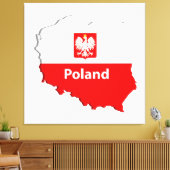 Poolse kaart canvas afdruk (Insitu (Woonkamer))