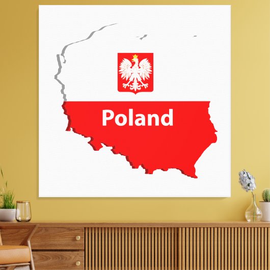 Poolse kaart canvas afdruk (Insitu (Woonkamer))